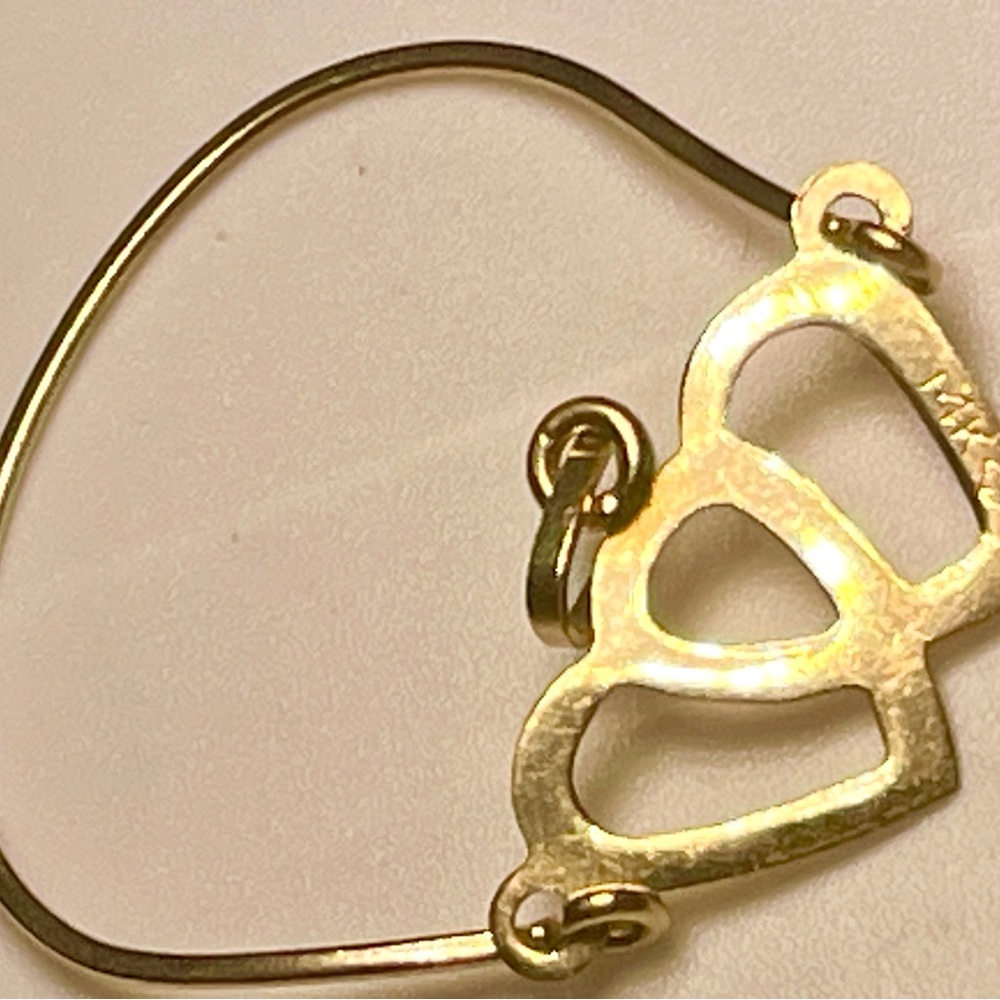 14K Solid Gold Double Heart Pendant 1.1 Grams Beautiful Token Of Love